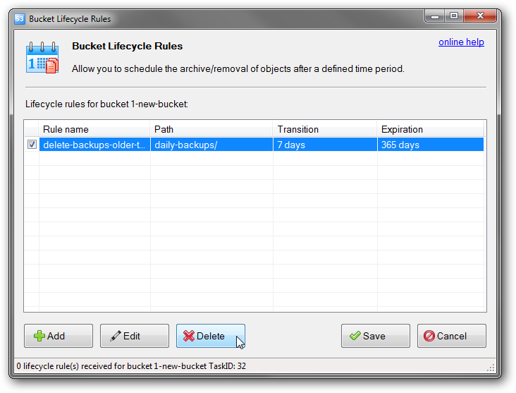 how to delete object expiration rules