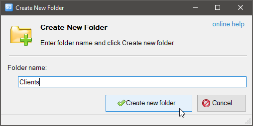 Create new folder for storage accounts
