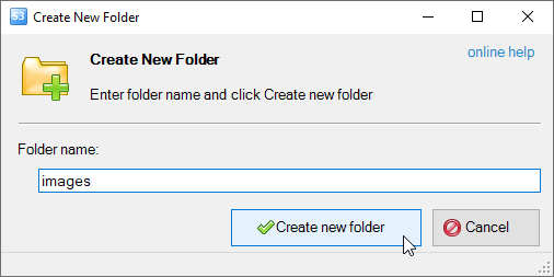 create new folder dialog