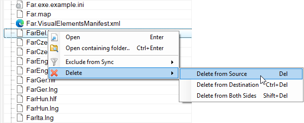 Delete items from sync results