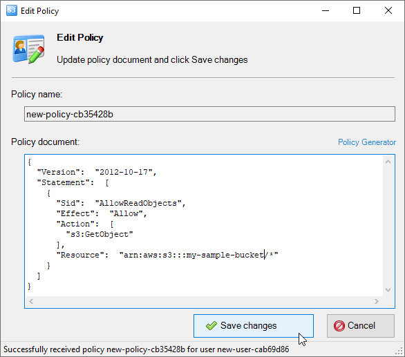 How to edit existing IAM Policy