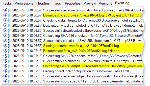 File changes automatically uploaded to S3