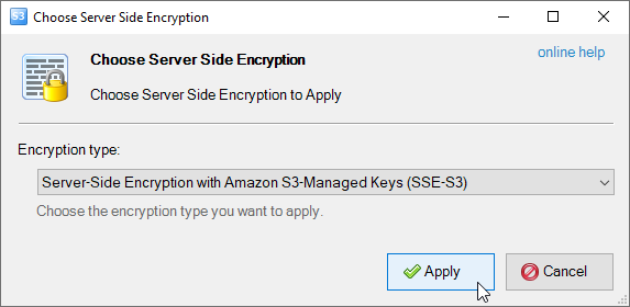 choose server side encryption type